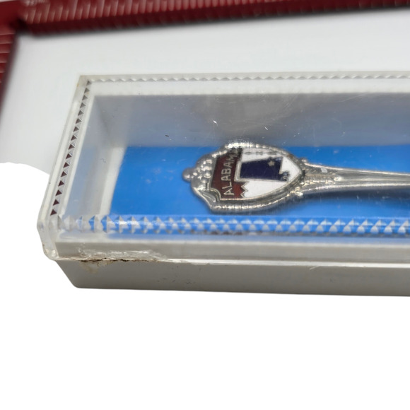 Alabama Souvenir Collectors Demitasse Spoon Enamel Crest Made In USA Boxed - Picture 5 of 7